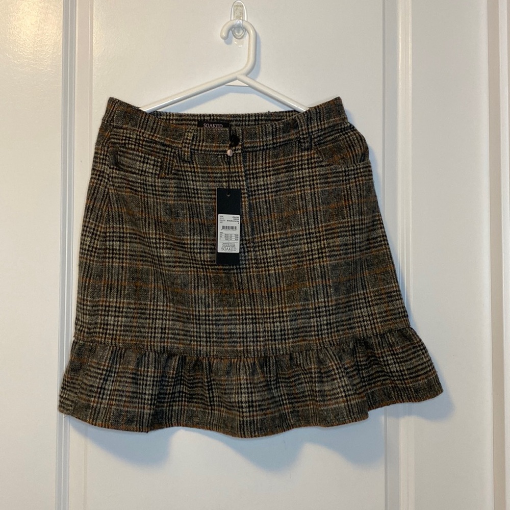 NWT Soaked in Luxury plaid mini skirt - size Medium
